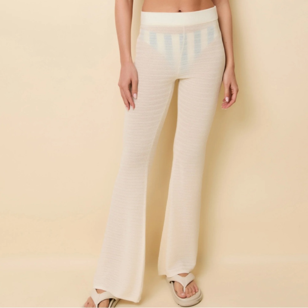 Solid & Striped Womens  X Sofia Richie Grainge The Faye Linen-Blend Pant, White